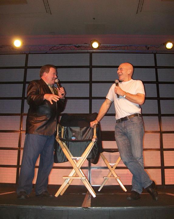 Titans of Science Fiction Joking - Captains Kirk & Picard Titans of Science Fiction Joking - Captains Kirk & Picard