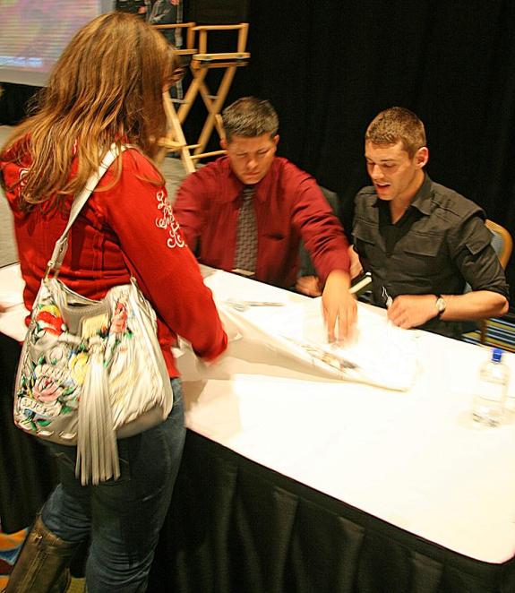 Whovian99 at "auto" table with Brian J. Smith!