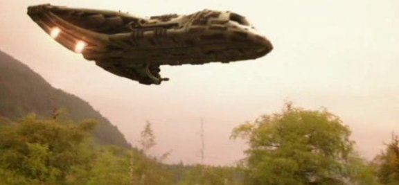 SGU S1x13 Faith - Shuttle zooming in for touch down