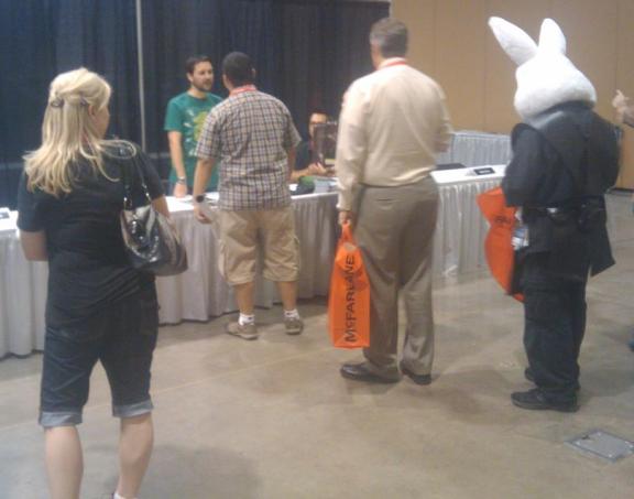 Wil Wheaton at Phoenix Comicon autograph table